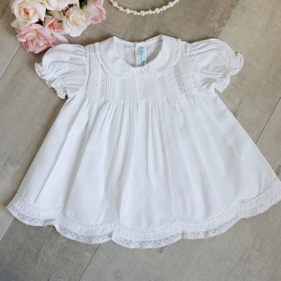 White Heirloom Receiving Blanket Embroidery Lace Inlay Feltman Brother NWT - Picture 6 of 7